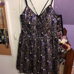 Strapped Sequin Formal Dress